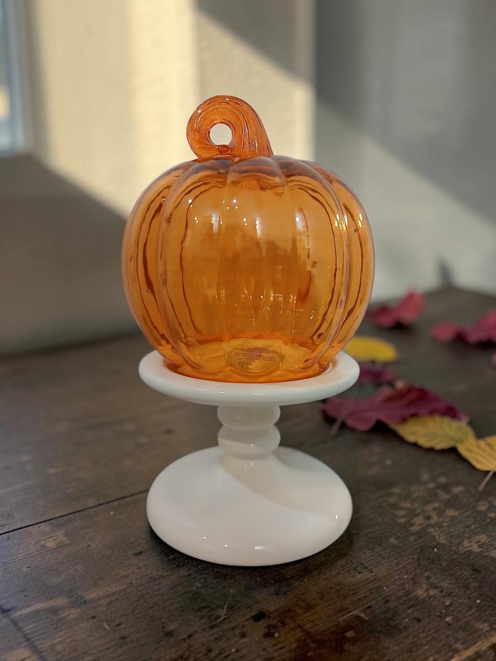 Glass Pumpkin Accent Decor in Orange by Bath And Body Works